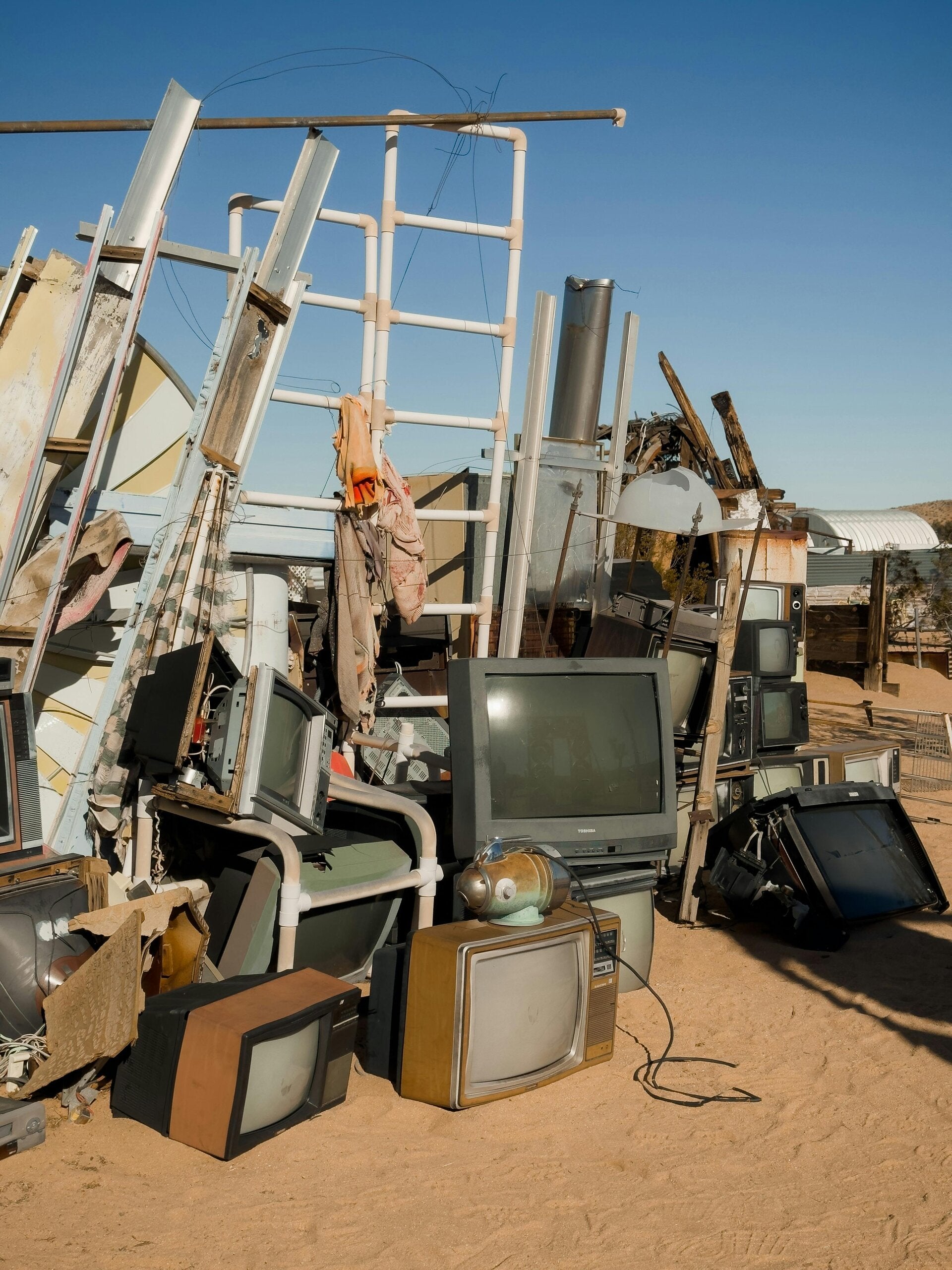 Cleared pile of household junk and appliances hauled away in Sunnyside, Washington